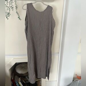 Flax Navy and Cream Gingham dress *altered*